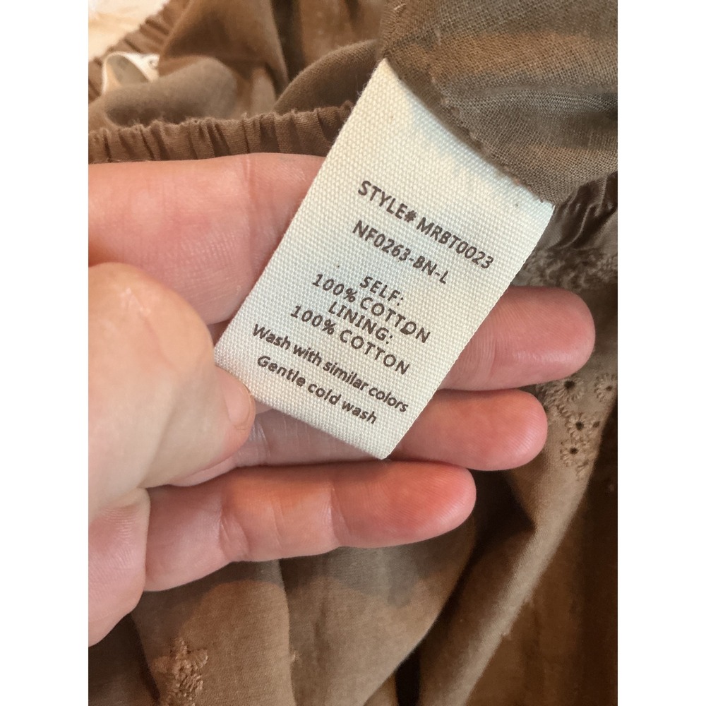 Neuflora Santa Monica Eyelet Tiered Midi Skirt Boho Prairie Cottagecore Size L - Picture 9 of 13